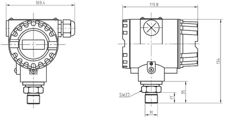 explosion-proof pressure transmitter drawing