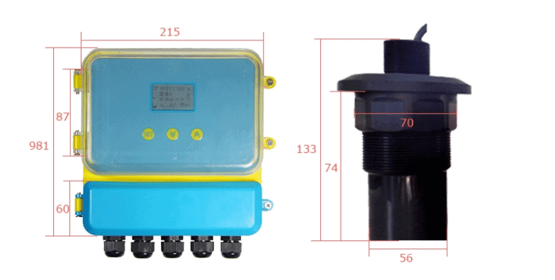 Dimensions of ULT-200 Ultrasonic Level Detector