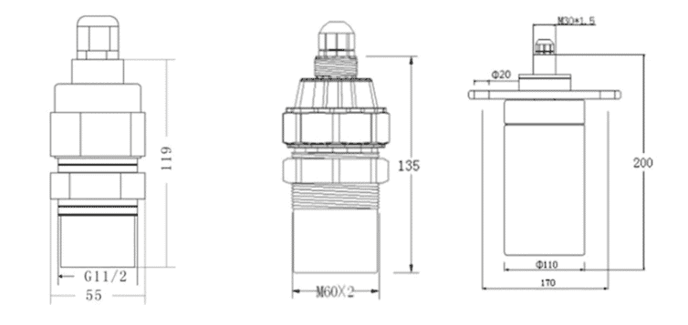 ULT-200A Ultrasonic fuel tank level sensor