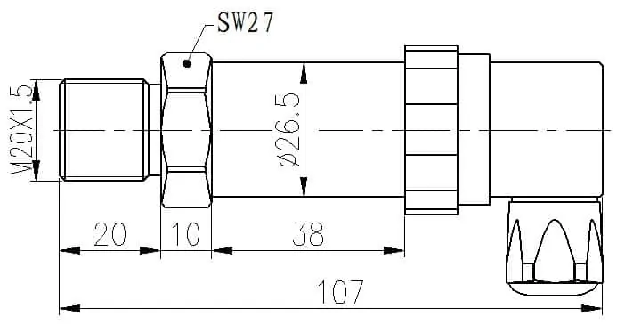 Dimensions of High pressure sensors