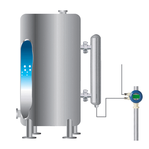 Installation of Ultrasonic Tank Level Sensor in Vertical Tank with a bypass pipe