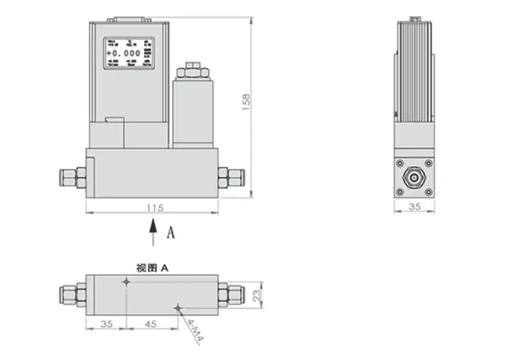 Liquid-mass-flow-controller-Dimensions-2