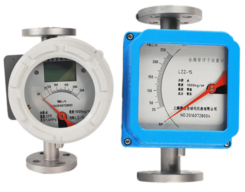 Metal variable area flow meter