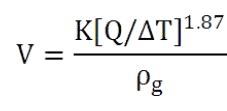 thermal mass flow meter equation