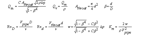 Nozzle Flow Meter Equation 1