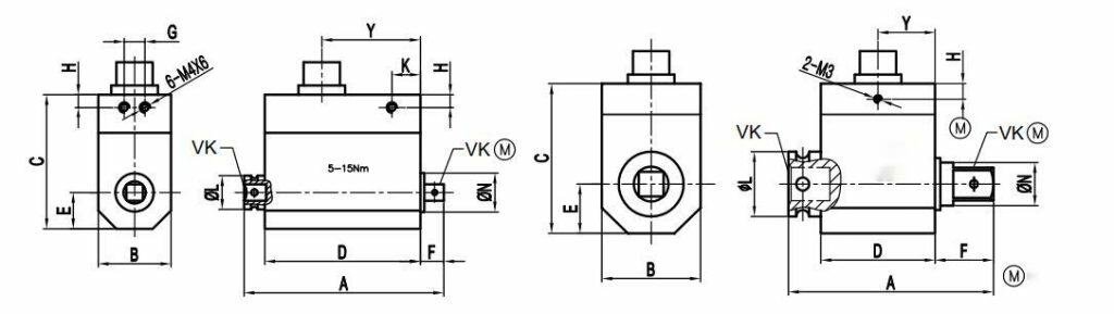 1010 Dynamic Rotary Torque Sensor  Dimensions