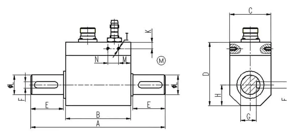 1060 Rotary Torque Transducer Dimensions