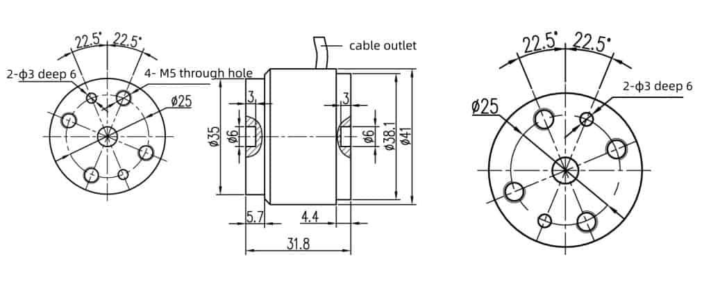 56 Micro Reaction Torque Sensor Dimensions  