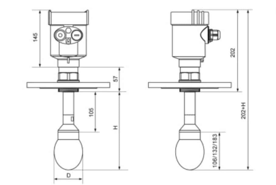 drop antenna- radar level meter